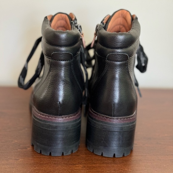 Gentle Souls Brooklyn 2.1 Black Leather Combat Boots - Picture 9 of 15